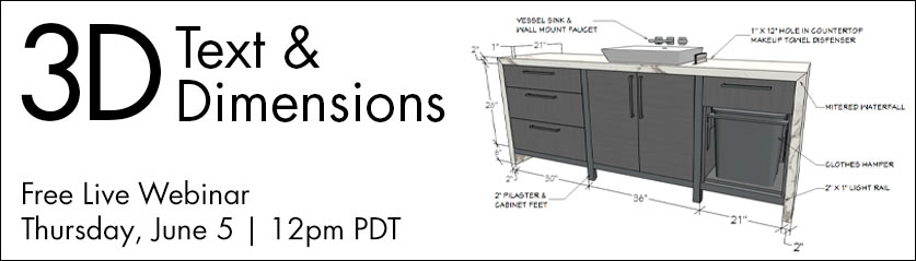 3D Text & Dimensions - Free Live Webinar | Thursday, June 5 at 12pm PDT