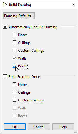 Check the Roofs box in the top or bottom section